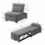 Folding Sleeper Sofa Bed Chaise Lounge,4 in 1Ottoman Multi-Function Convertible Guest Bed Recliner,Contemporary Velvet Chair 
