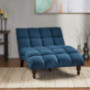 Christopher Knight Home Kaniel Traditional Tufted Fabric Double Chaise, Navy Blue / Dark Espresso