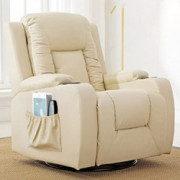 Comhoma Recliner Chair Massage Rocker with Heated Modern PU Leather Ergonomic Lounge 360 Degree Swivel Single Sofa Seat with 