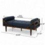 Christopher Knight Home Rayle Chaise Lounge, Navy Blue + Dark Brown
