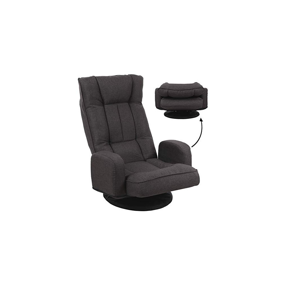 OTTERLEAd Swivel Video Game Chair with Arm Support, Floor Lounge Chair Back Angle is Adjustable, Futon Chairs for Adults and 