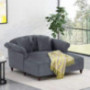 Christopher Knight Home Freas Chaise Lounge, Charcoal + Dark Espresso