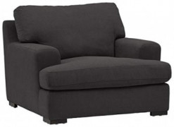 Amazon Brand – Stone & Beam Lauren Down-Filled Oversized Living Room Accent Armchair, 46"W, Pepper
