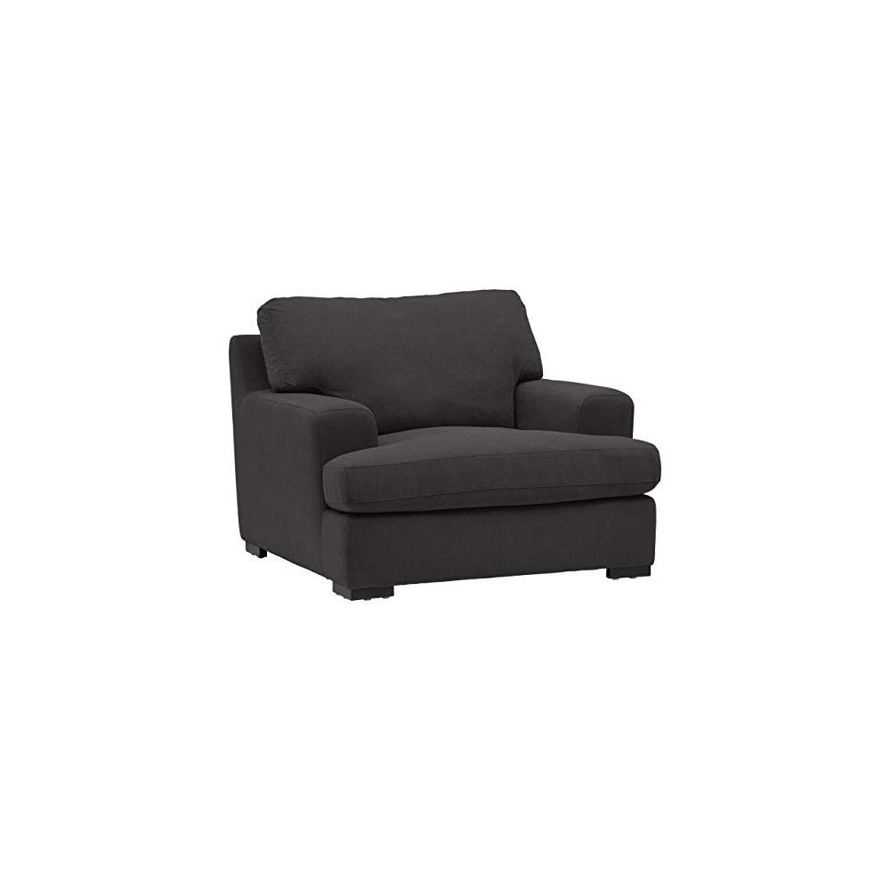 Amazon Brand – Stone & Beam Lauren Down-Filled Oversized Living Room Accent Armchair, 46"W, Pepper
