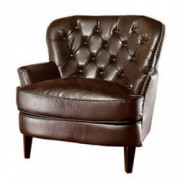 Christopher Knight Home Tafton Tufted Leather Club Chair, Brown
