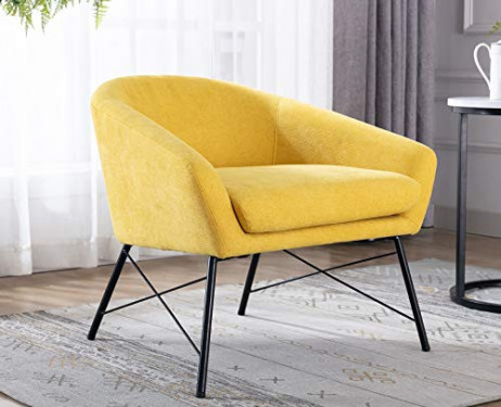 Chairus Mid-Century Accent Chair Fabric Upholstered Lounge Arm Chair, Comfy Reading Chair Single Sofa for Living Room/Bedroom