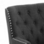 Rosevera Duilio Collection Fabric Nailhead Club, Contemporary Accent Chairs, Standard, Linen Charcoal with Ottoman