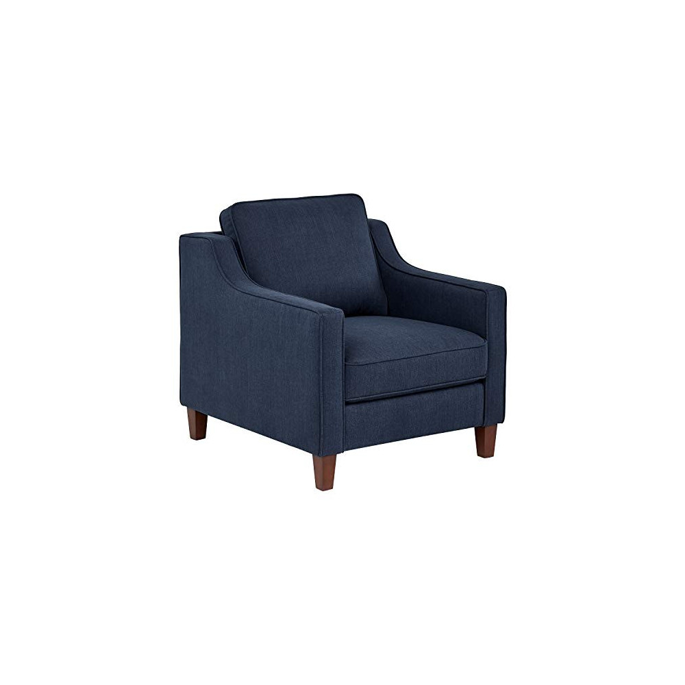 Amazon Brand – Stone & Beam Blaine Modern Upholstered Living Room Accent Chair, 32.3"W, Navy Blue