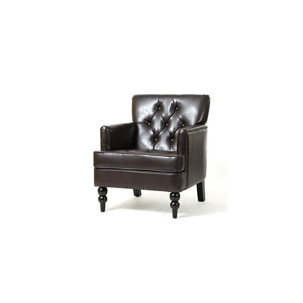 Christopher Knight Home Malone Leather Club Chair, Brown