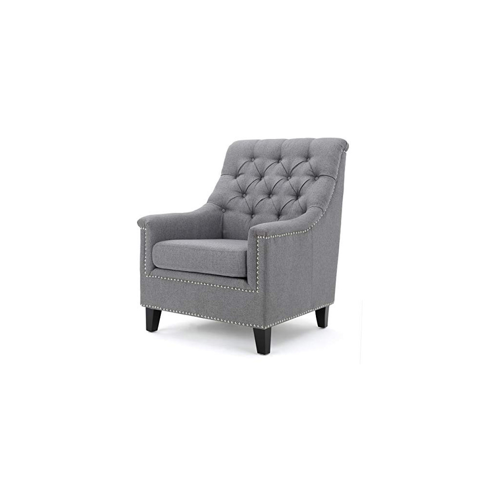 Christopher Knight Home Jaclyn Fabric Tufted Club Chair, Grey