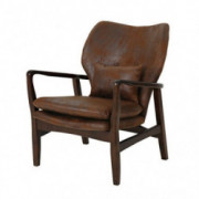 Christopher Knight Home Haddie Mid Century Modern Fabric Club Chair, Brown and Dark Espresso