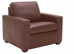 Amazon Brand – Rivet Andrews Contemporary Top-Grain Leather Chair, 40"W, Dark Brown