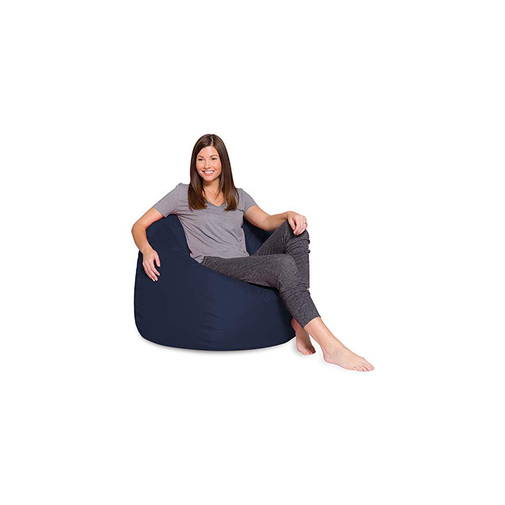 Posh Beanbags Bean Bag Chair for Kids, Teens, and Adults Includes Removable and Machine Washable Cover, 48in - X-Large, Solid