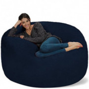 Chill Sack Bean Bag Chair: Giant 5 Memory Foam Furniture Bean Bag - Big Sofa with Soft Micro Fiber Cover - Navy