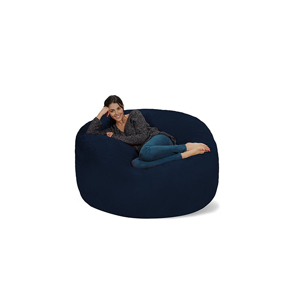 Chill Sack Bean Bag Chair: Giant 5 Memory Foam Furniture Bean Bag - Big Sofa with Soft Micro Fiber Cover - Navy