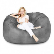 Lumaland Luxurious 5ft Bean Bag Chair with Microsuede Cover - Ultra Soft,Foam Filled and Washable Bean Bag Furniture for Teen