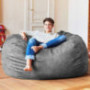Lumaland Luxurious 5ft Bean Bag Chair with Microsuede Cover - Ultra Soft,Foam Filled and Washable Bean Bag Furniture for Teen