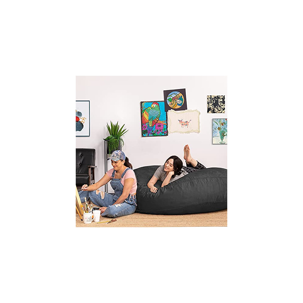 Jaxx 6 Foot Cocoon Large Bean Bag Chairs for Adults, Black Universe