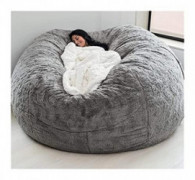 EKWQ 7FT Bean Bag Chair Cover,  it was only a Cover, not a Full Bean Bag  Living Room Furniture Big Round Soft Fluffy Faux Fu