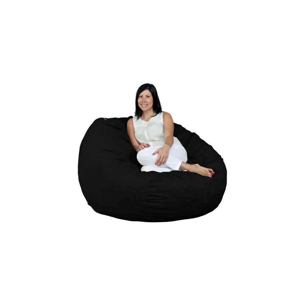 FUGU Bean Bag Chair, Premium Foam Filled 4 XL, Protective Liner Plus Removable Machine Wash Black Cover