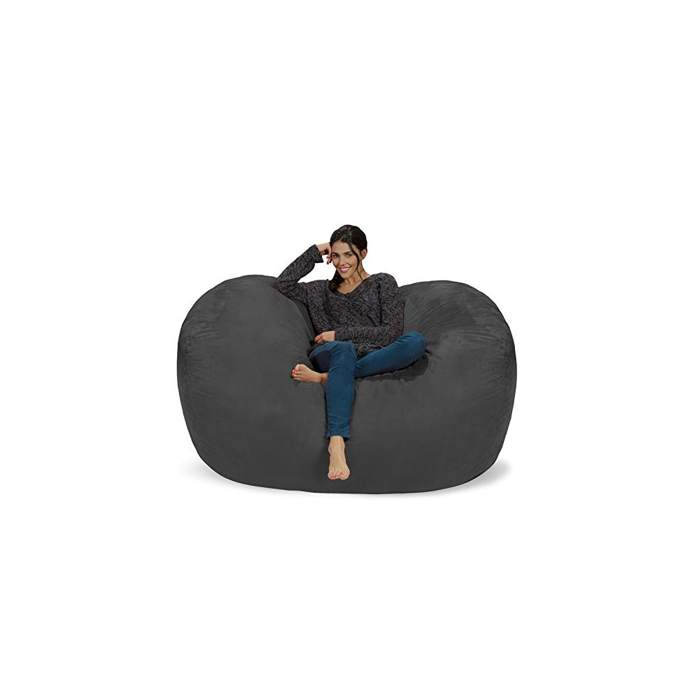 Chill Sack Bean Bag Chair: Huge 6 Memory Foam Furniture Bag and Large Lounger - Big Sofa with Soft Micro Fiber Cover - Charc