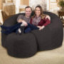 ULTIMATE SACK 6000 Bean Bag Chair w/Footstool: Giant Foam-Filled Furniture - Machine Washable Covers, Double Stitched Seams, 