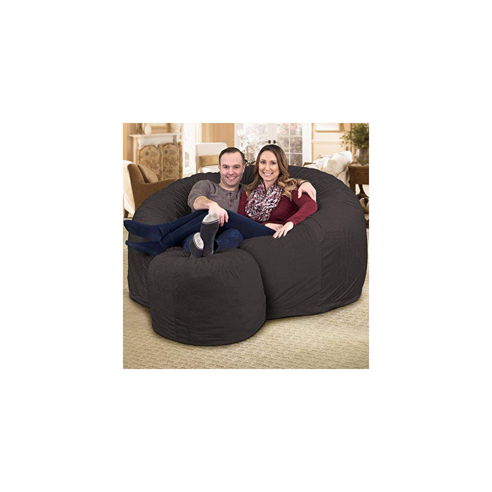ULTIMATE SACK 6000 Bean Bag Chair w/Footstool Giant FoamFilled