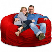 ULTIMATE SACK 6000  6 Ft.  Bean Bag Chair: Giant Foam-Filled Furniture - Machine Washable Covers, Durable Inner Liner, 100% V