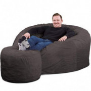 Ultimate Sack Bean Bag Chair w/Foot Stool in Multiple Sizes and Colors: Giant Foam-Filled Furniture - Machine Washable Covers