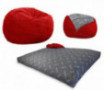 CordaRoys Corduroy Bean Bag Chair, Convertible Chair Folds from Bean Bag to Bed, As Seen on Shark Tank, Red - Full Size