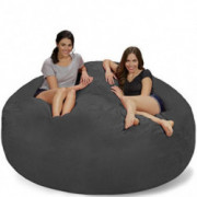 Chill Sack Bean Bag Chair, 7-feet, Microsuede - Charcoal - Cover Only