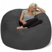Chill Sack Bean Bag Chair: Giant 6 Memory Foam Furniture Bean Bag - Big Sofa with Soft Micro Fiber Cover, Charcoal