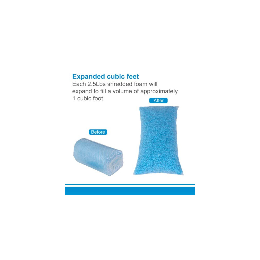 Molblly Bean Bag Filler Foam 20lbs Blue Premium Shredded Memory Universe Furniture