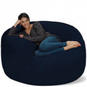 Chill Sack Bean Bag Chair: Giant 5 Memory Foam Furniture Bean Bag - Big Sofa with Soft Micro Fiber Cover - Midnight Blue