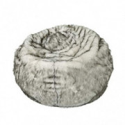 Christopher Knight Home Laraine Furry Glam White and Grey Streak Faux Fur 3 Ft. Bean Bag