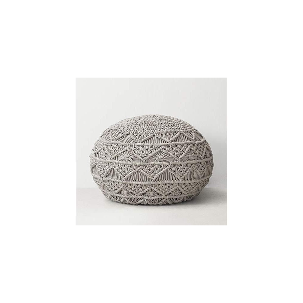 Hand Woven Home Décor Braided Jute Pouf | Ottoman | Footrest - Bean Bag, Floor Chair - Great for The Living Room, Bedroom and