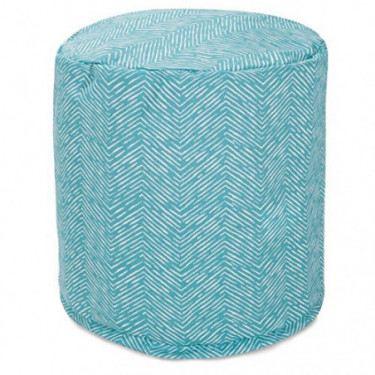 Majestic Home Goods Teal South West Indoor/Outdoor Bean Bag Ottoman Pouf 16" L x 16" W x 17" H