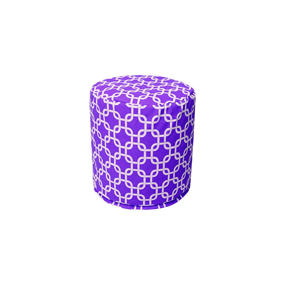 Majestic Home Goods Purple Links Indoor Bean Bag Ottoman Pouf 16" L x 16" W x 17" H