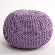 Storage Stool Round Pouf Foot Stool Ottoman Knit Bean Bag Floor Chair Cotton Braided Cord Great for The Living Room, Bedroom 