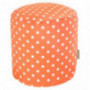 Majestic Home Goods Orange Ikat Dot Indoor/Outdoor Bean Bag Ottoman Pouf 16" L x 16" W x 17" H