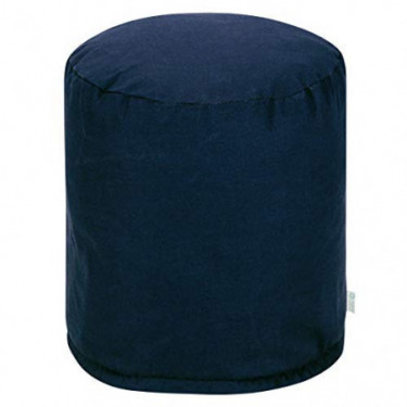 Majestic Home Goods Navy Blue Solid Indoor/Outdoor Bean Bag Ottoman Pouf 16" L x 16" W x 17" H