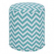 Majestic Home Goods Teal Chevron Indoor/Outdoor Bean Bag Ottoman Pouf 16" L x 16" W x 17" H