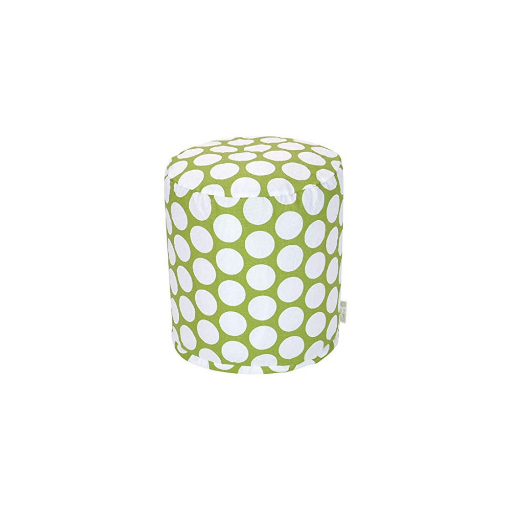 Majestic Home Goods Hot Green Large Polka Dot Indoor Bean Bag Ottoman Pouf 16" L x 16" W x 17" H