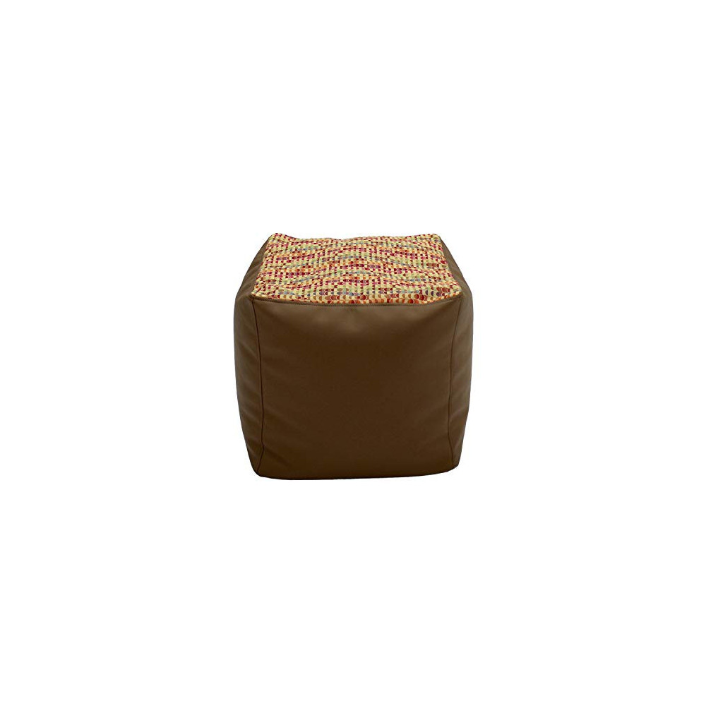 FDP Limited Edition Designer 18" Square Bean Bag Pouf, Multipurpose Decorative Ottoman, Seat or Footrest, Great for Small Spa