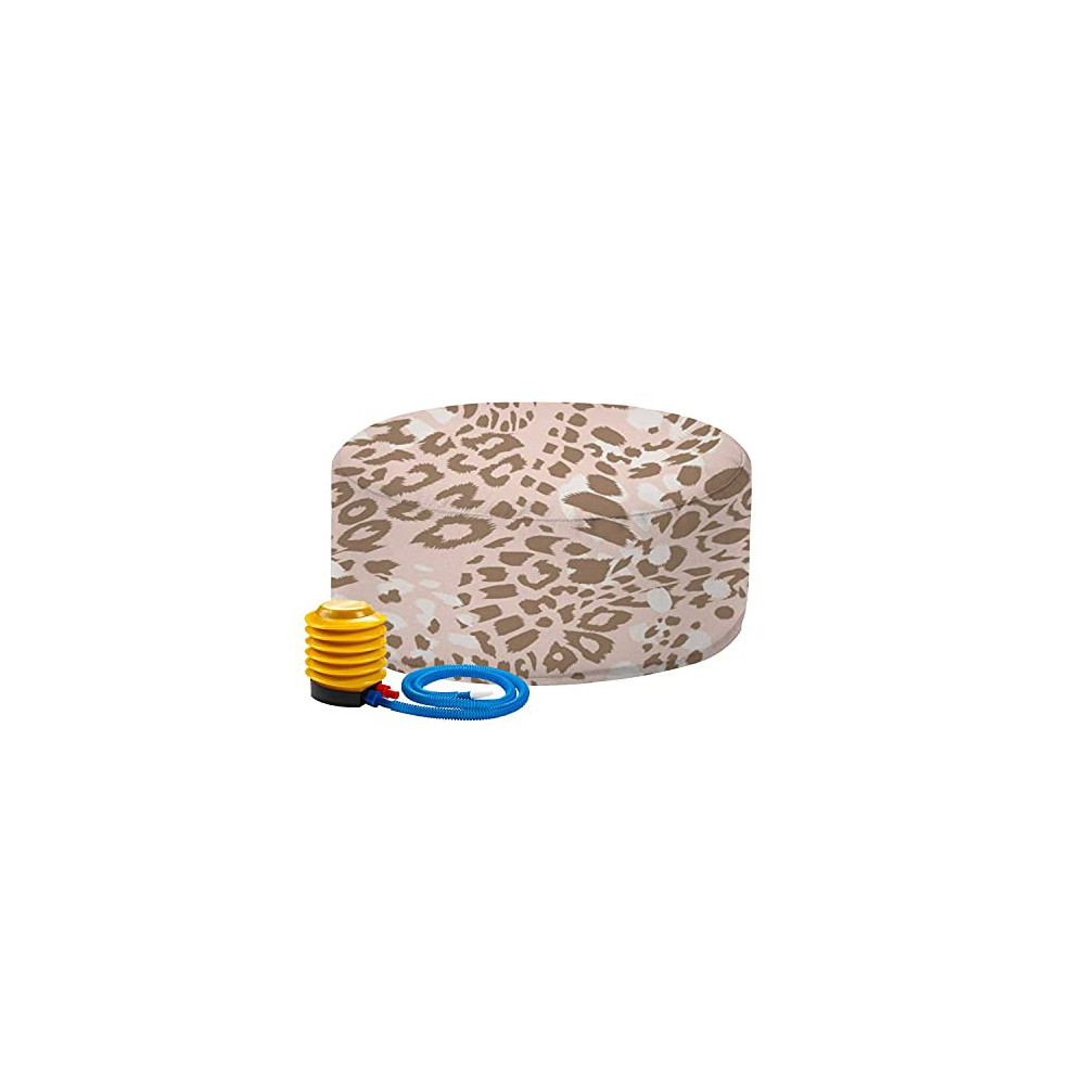Inflatable Stool Pouf Indoor Outdoor Ottomans for Patio Leopard Spotted Print Skin Fur Texture Seamless Pattern Stock Foot Re