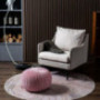 JUBANGLIAN Hand Knitted Cable Style Knit Pouf Floor Ottoman Knit Bean Bag Floor Chair Handmade Cotton Braided Cord for The Li