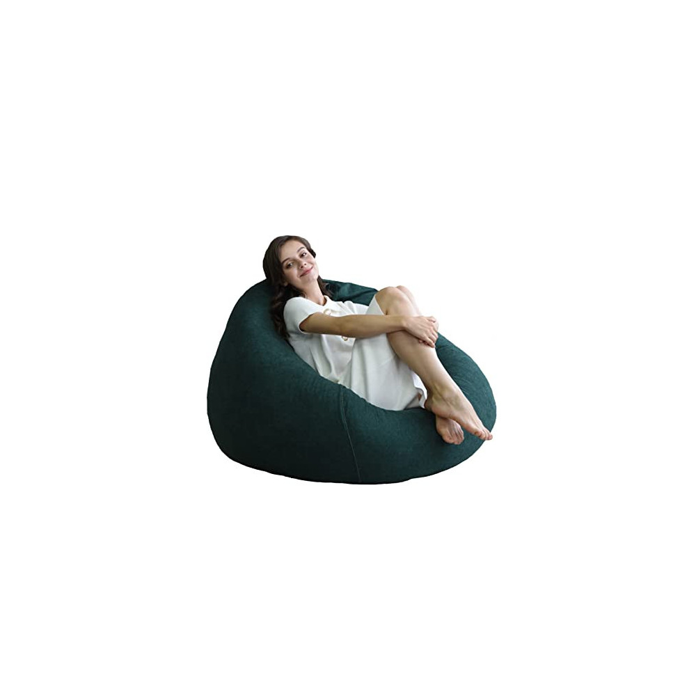 Extra Large Round Shape Bean Bag Cover Without Filler, Lazy Sofas Cover Lounger Seat Bean Bag Pouf Puff Couch Tatami, Double 