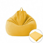 KUAIZI Lazy Without Filler BeanBag Case Furniture Chairs Seat Bean Bag Cover Sofas Cover Tatami Covers Pouf Puff Couch L-Yell