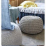 HUANLIAN Hand Knit Bean Bag Floor Footstool Washable Pouf Chair with Cotton Braided for The Living Room Bedroom and Kids Room