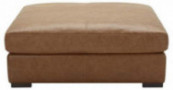 Amazon Brand – Stone & Beam Lauren Genuine Leather Down-Filled Oversized Ottoman with Hardwood Frame, 46.5"W, Cognac